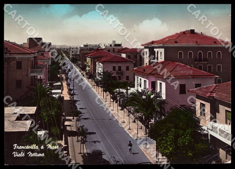 Chieti Francavilla al Mare Viale Nettuno PIEGHINE FG Foto cartolina GM1430 – fronte