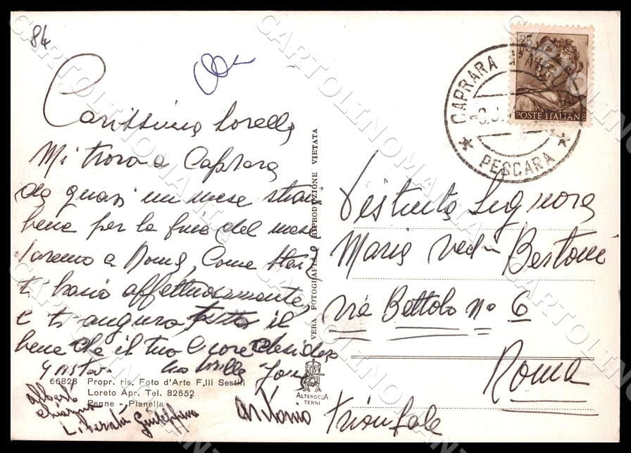 Pescara Caprara d'Abruzzo Casa Serena Veduta panoramica FG Foto cartolina GM1435 – retro