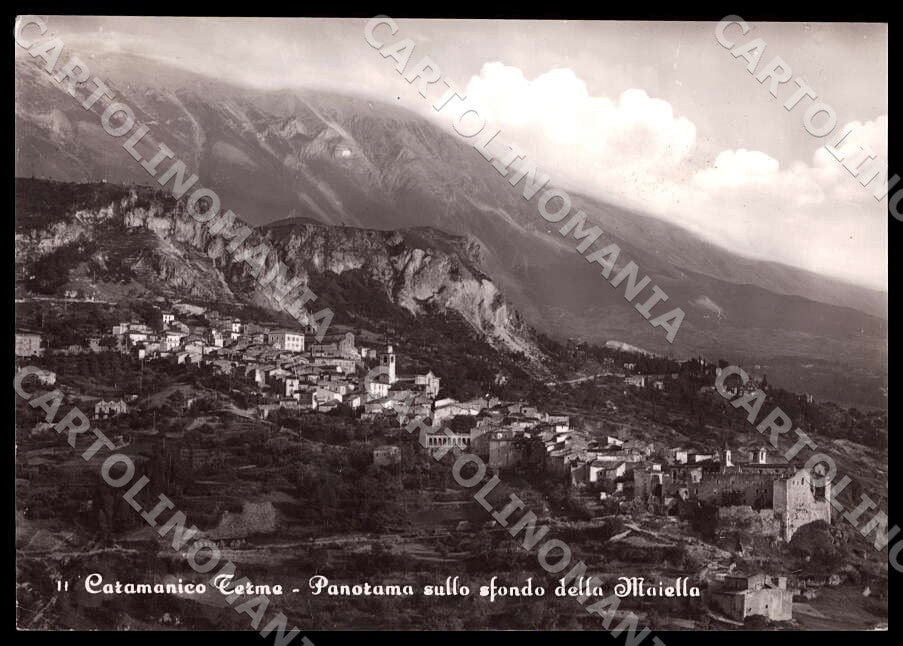Pescara Caramanico Terme Panorama sfondo Maiella FG Foto cartolina GM1436 – fronte