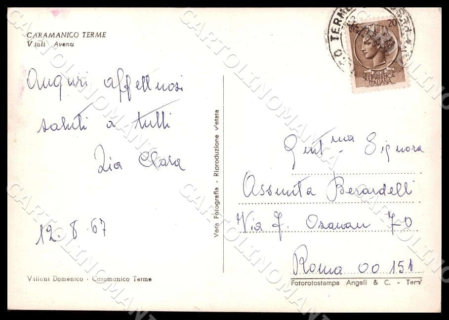 Pescara Caramanico Terme Stazione cura soggiorno FG Foto cartolina GM1441 – retro