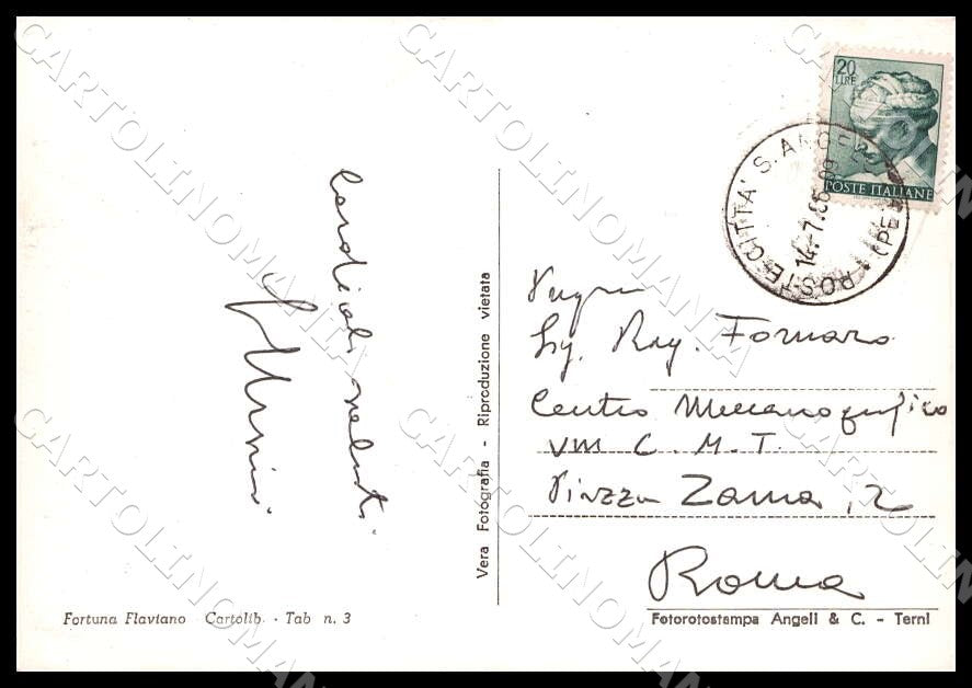 Pescara Città Sant'Angelo Panorama parziale Vespa FG Foto cartolina GM1451 – retro