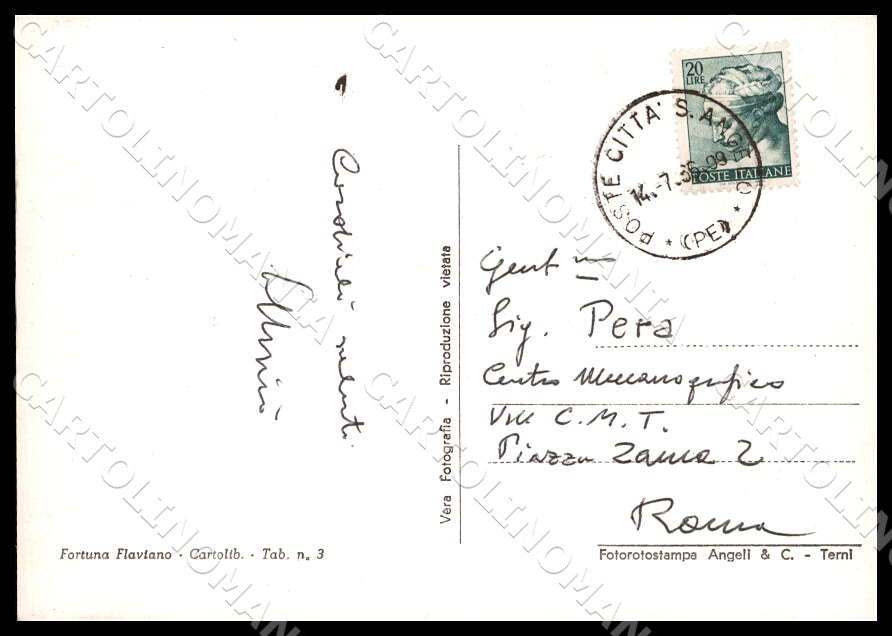 Pescara Città Sant'Angelo Corso Vittorio Emanuele FG Foto cartolina GM1452 – retro