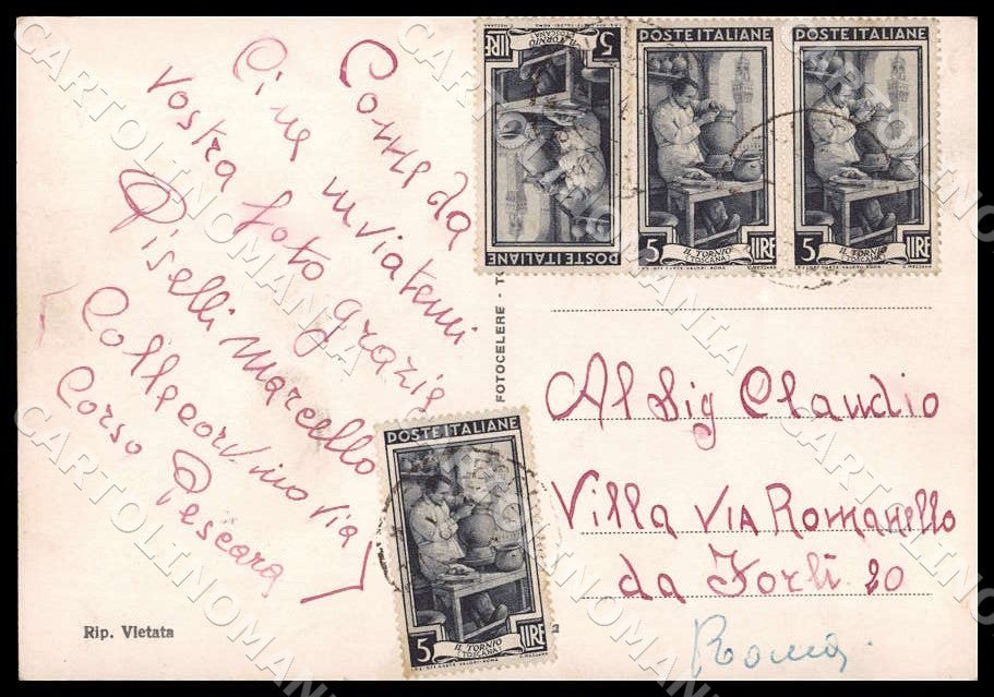Pescara Collecorvino Via Garibaldi FG Foto cartolina GM1456 – retro
