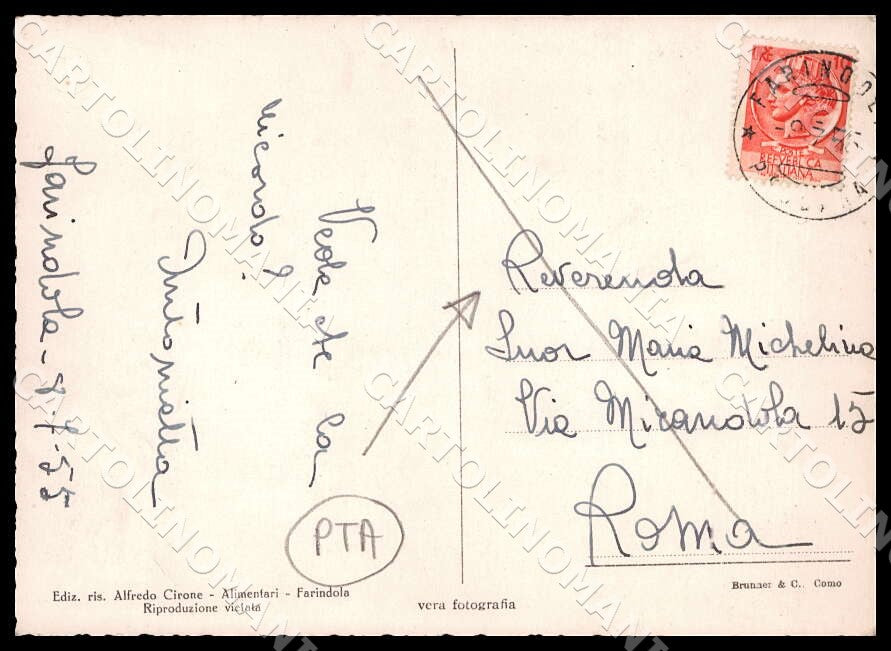 Pescara Farindola Monte Ripa PIEGATA FG Foto cartolina GM1458 – retro