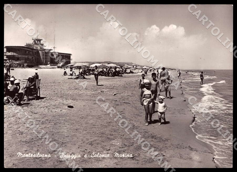 Pescara Montesilvano Spiaggia Colonia Marina Auto FG Foto cartolina GM1470 – fronte