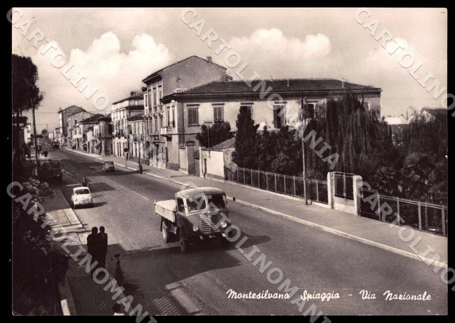 Pescara Montesilvano Spiaggia Via Nazionale Auto FG Foto cartolina GM1471 – fronte