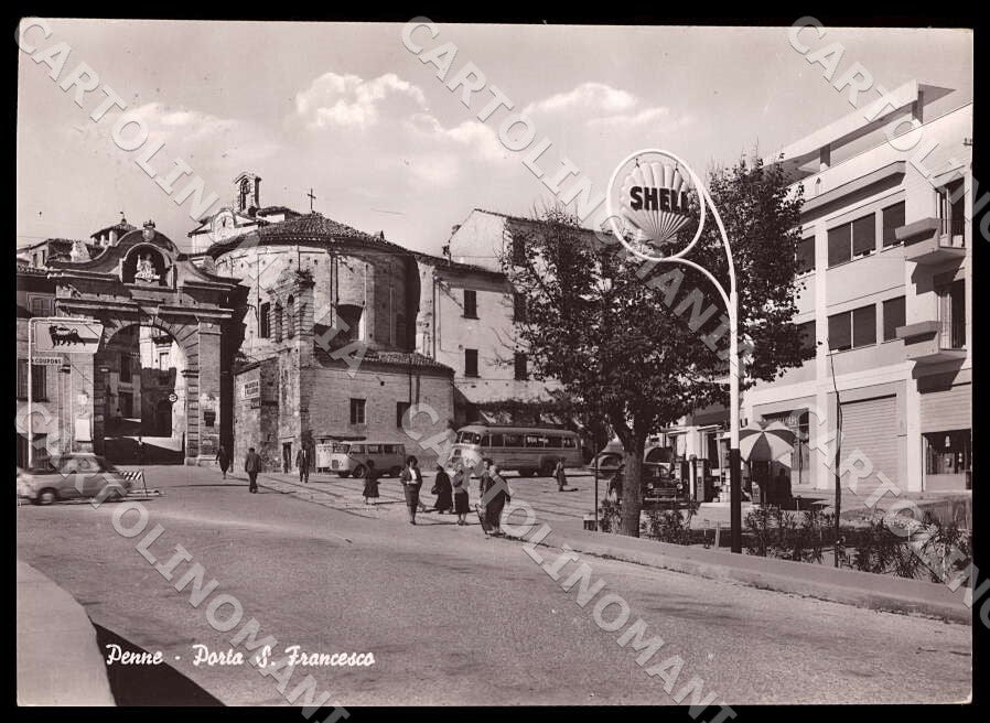 Pescara Penne Porta San Francesco Autobus Corriera Auto FG Foto cartolina GM1476 – fronte