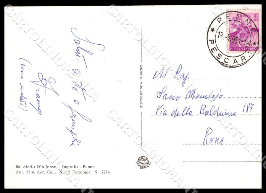 Pescara Penne Panorama Aereo FG Foto cartolina GM1478 – retro