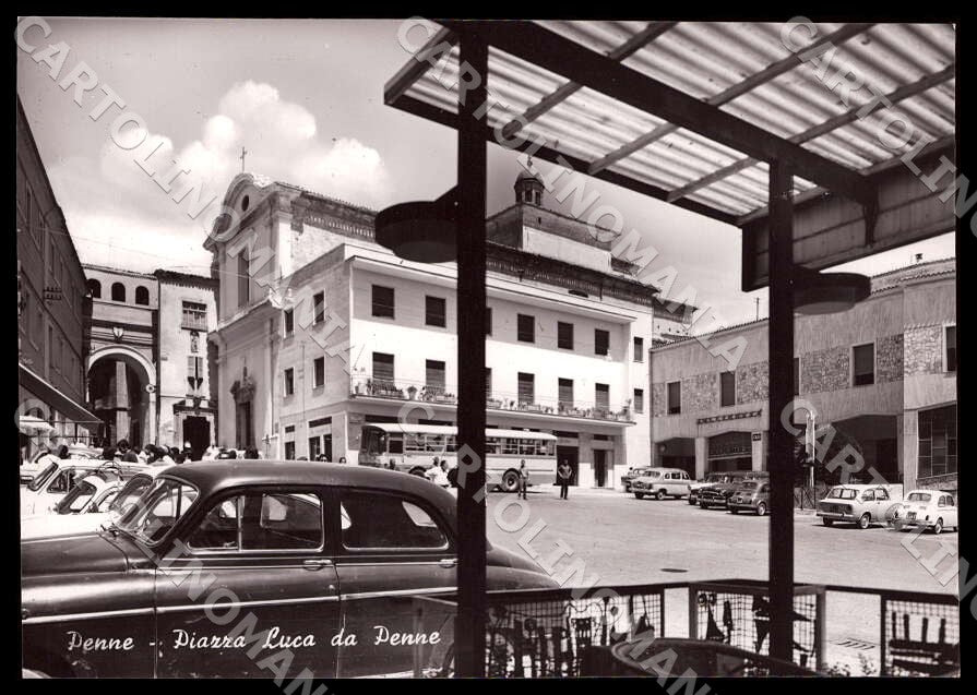 Pescara Penne Piazza Luca Autobus Auto FG Foto cartolina GM1480 – fronte