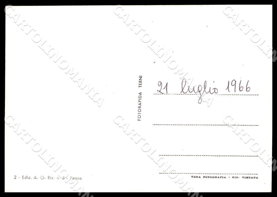 Pescara Penne Piazza Luca Autobus Auto FG Foto cartolina GM1480 – retro