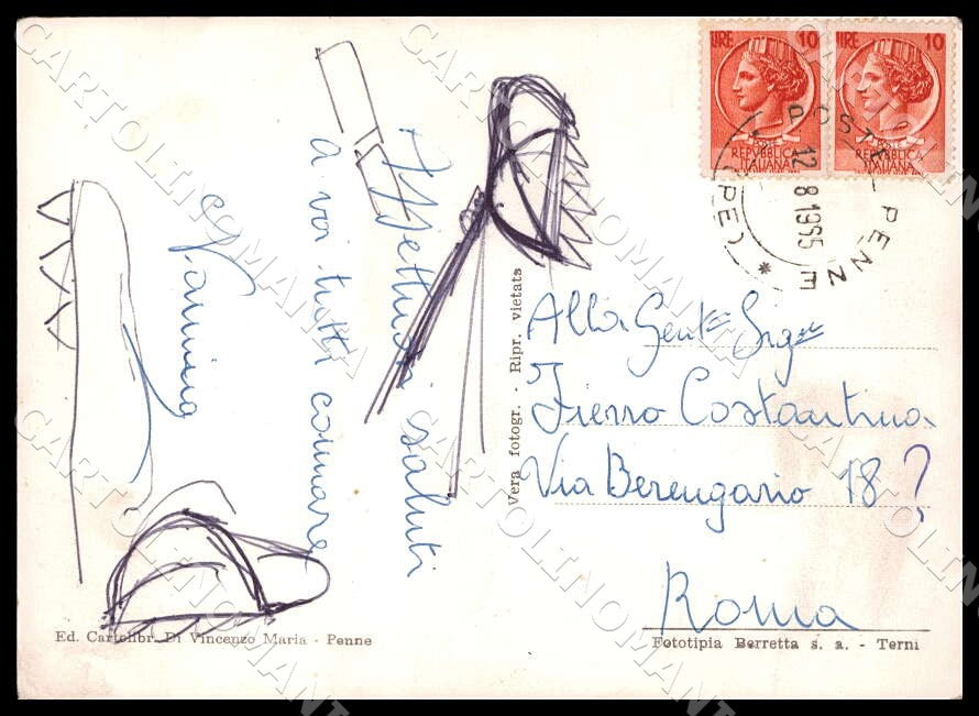 Pescara Penne Panorama FG Foto cartolina GM1481 – retro