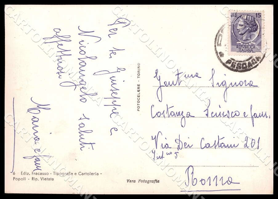 Pescara Popoli Panorama FG Foto cartolina GM1485 – retro