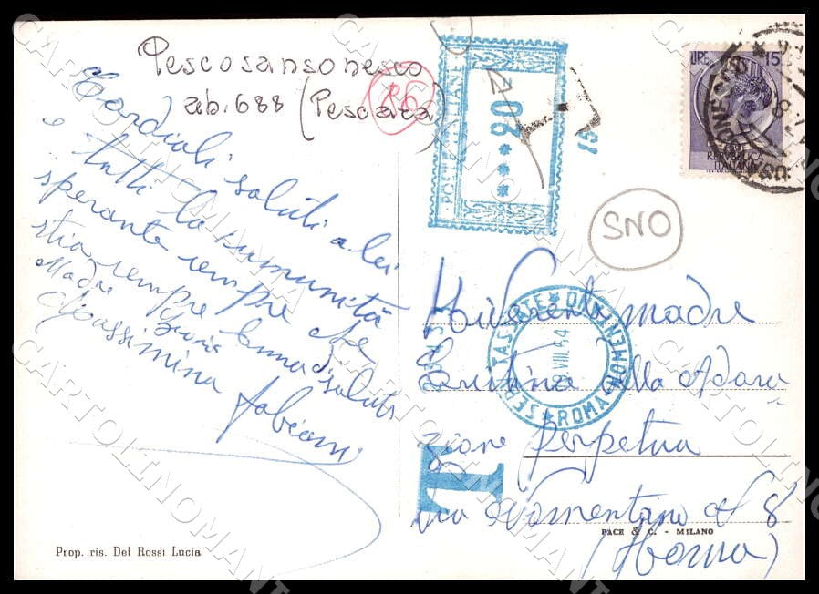 Pescara Pescosansonesco Venerabile Nunzio STRAPPINO FG Foto cartolina GM1491 – retro