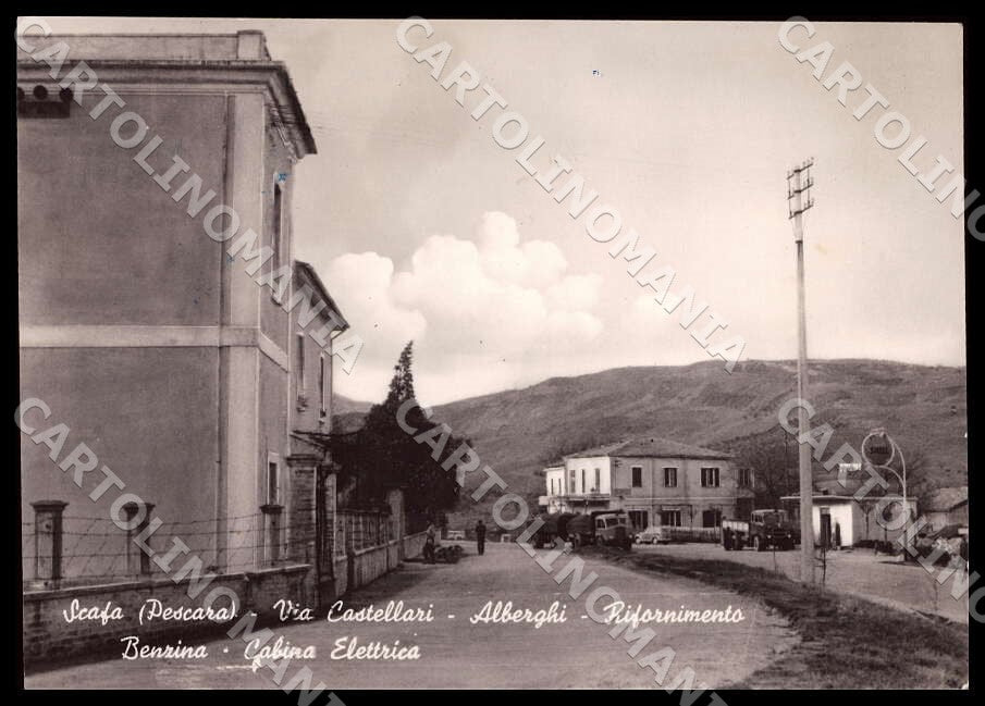 Pescara Scafa Via Castellari Alberghi ABRASA FG Foto cartolina GM1495 – fronte