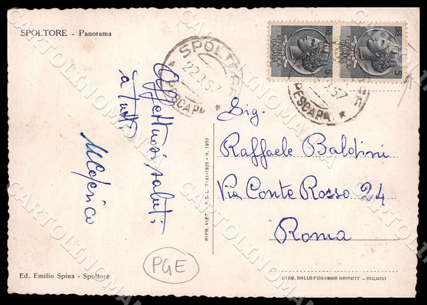 Pescara Spoltore Panorama PIEGHINE FG Foto cartolina GM1501 - retro