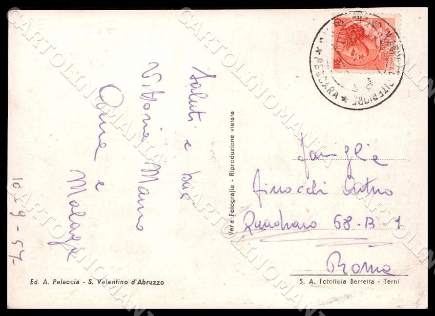 Pescara San Valentino in Abruzzo Citeriore Saluti da FG Foto cartolina GM1502 - retro