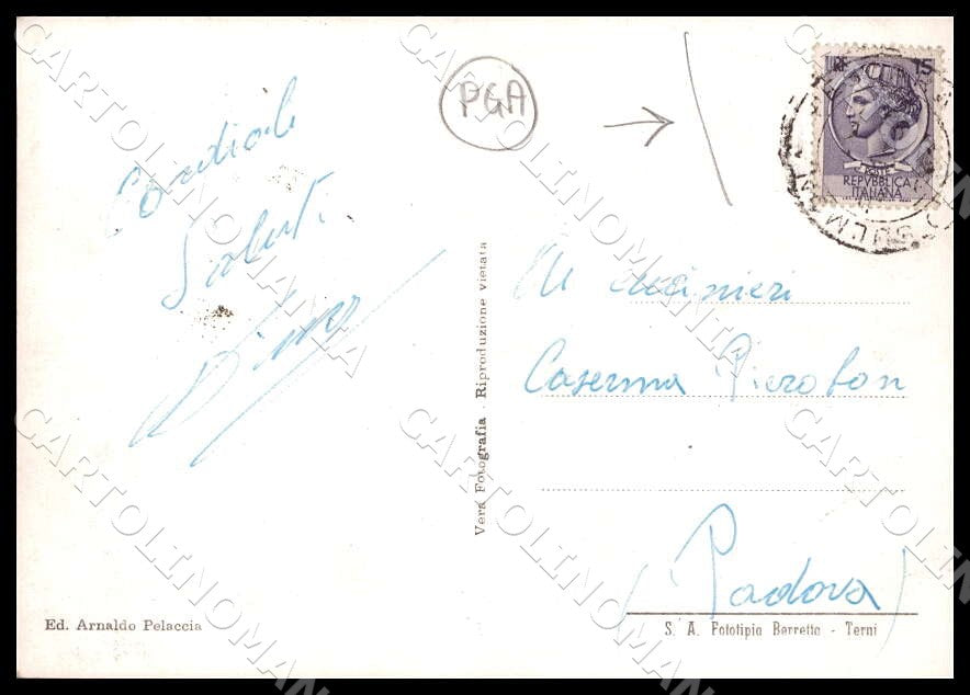 Pescara San Valentino in Abruzzo Citeriore PIEGHINA FG Foto cartolina GM1503 - retro