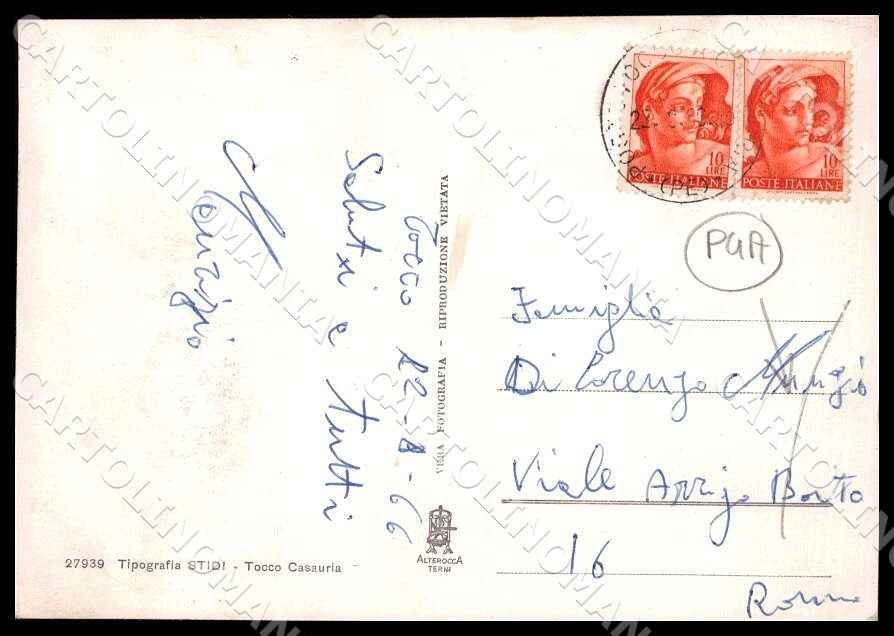 Pescara Tocco Casauria Via XX Settembre PIEGHINA FG Foto cartolina GM1507 – retro