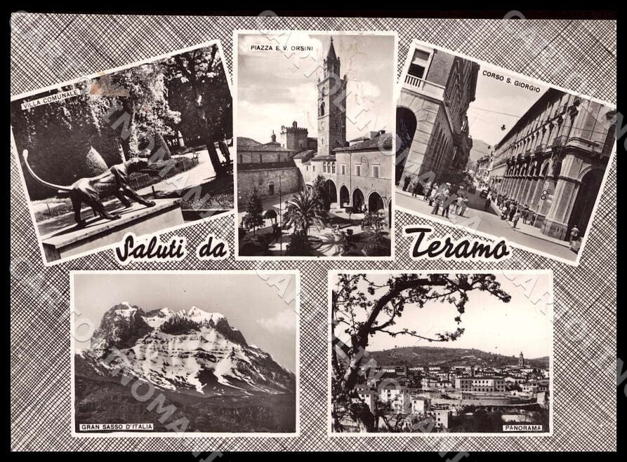 Teramo Città Saluti da Villa Comunale ABRASA RESTAURATA FG Foto cartolina GM1508 – fronte