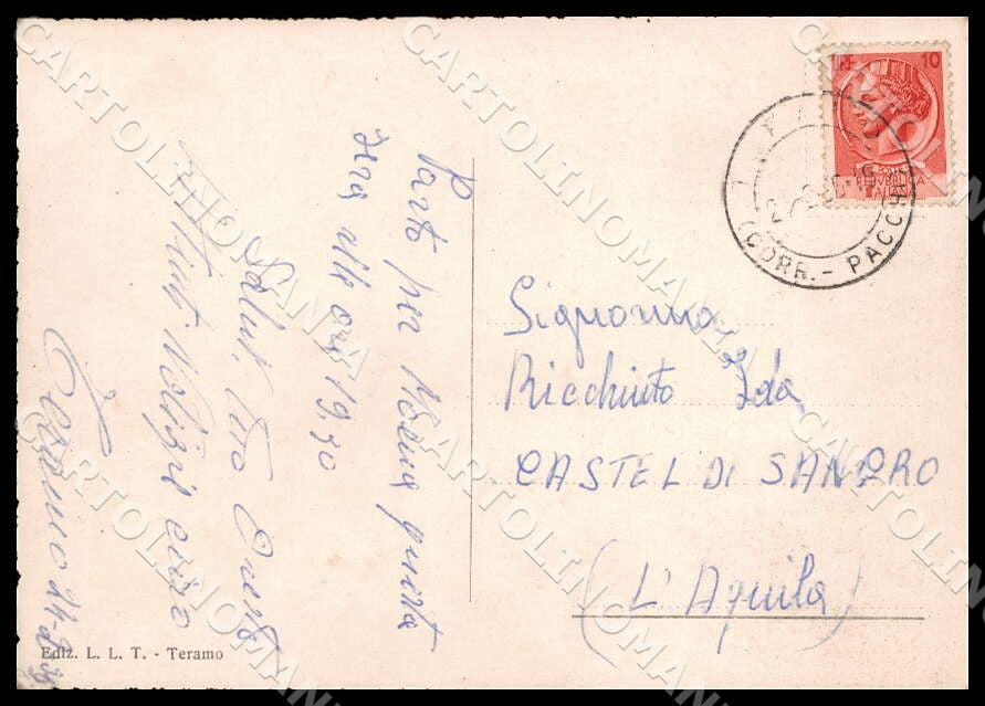 Teramo Città Via Mazzini Hotel Jolly Autobus FG Foto cartolina GM1511 - retro