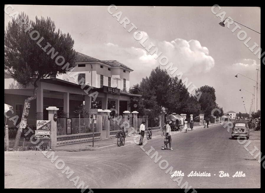 Teramo Alba Adriatica Bar Auto FG Foto cartolina GM1519 – fronte