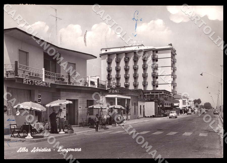 Teramo Alba Adriatica Lungomare Bar Auto FG Foto cartolina GM1521 – fronte