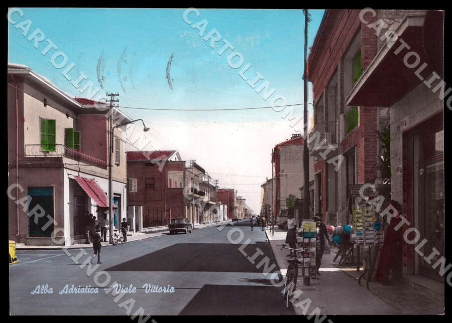 Teramo Alba Adriatica Viale Vittoria Auto FG Foto cartolina GM1522 – fronte