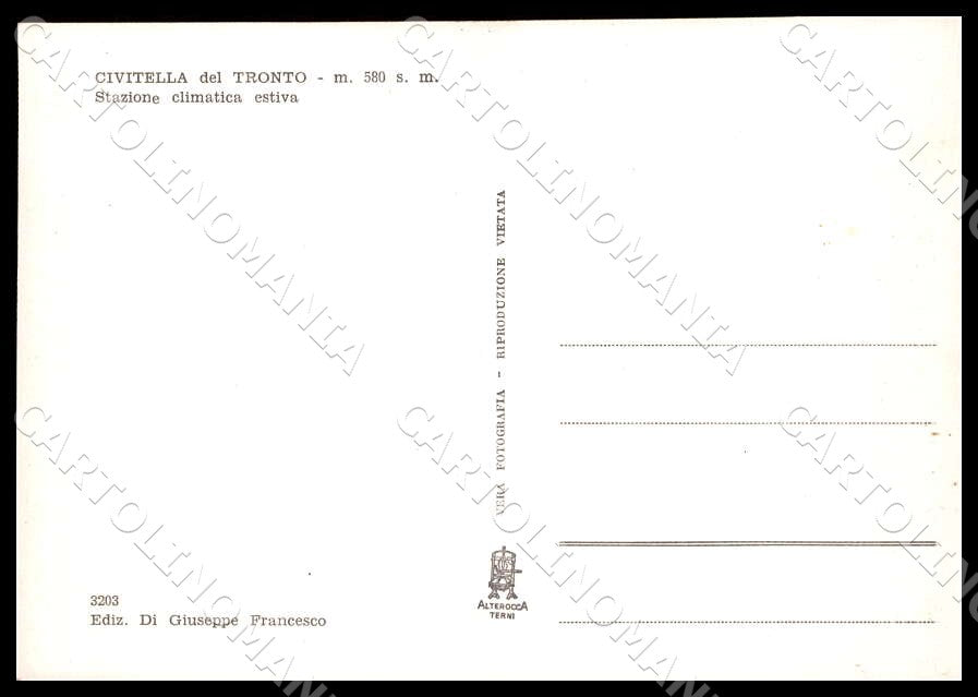 Teramo Civitella del Tronto Panorama Alterocca FG Foto cartolina GM1536 – retro