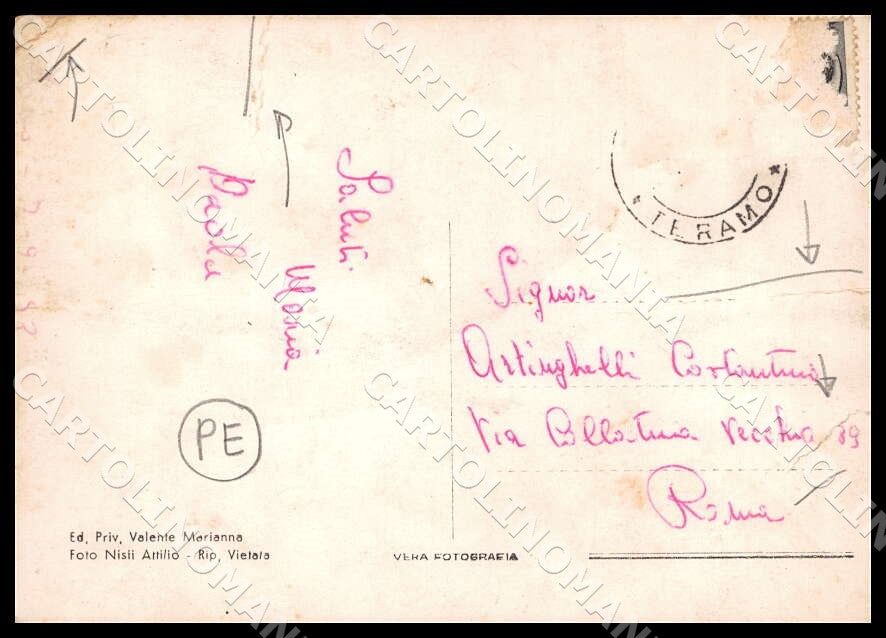 Teramo Fano Adriano Panorama PIEGHE FG Foto cartolina GM1545 – retro