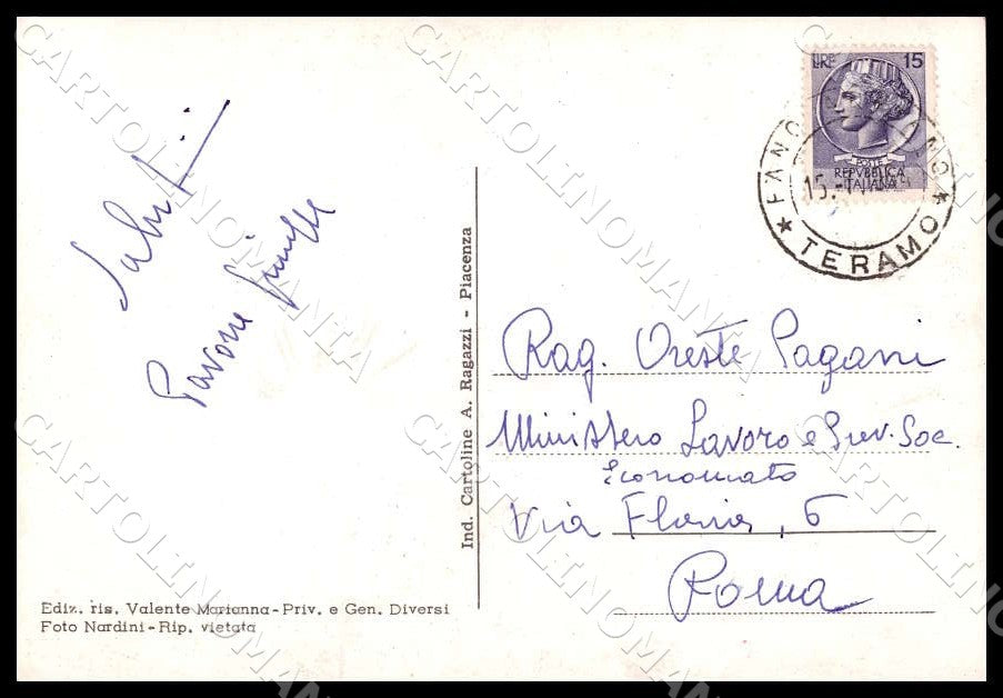 Teramo Fano Adriano Fontana Cannalecchia FG Foto cartolina GM1549 – retro
