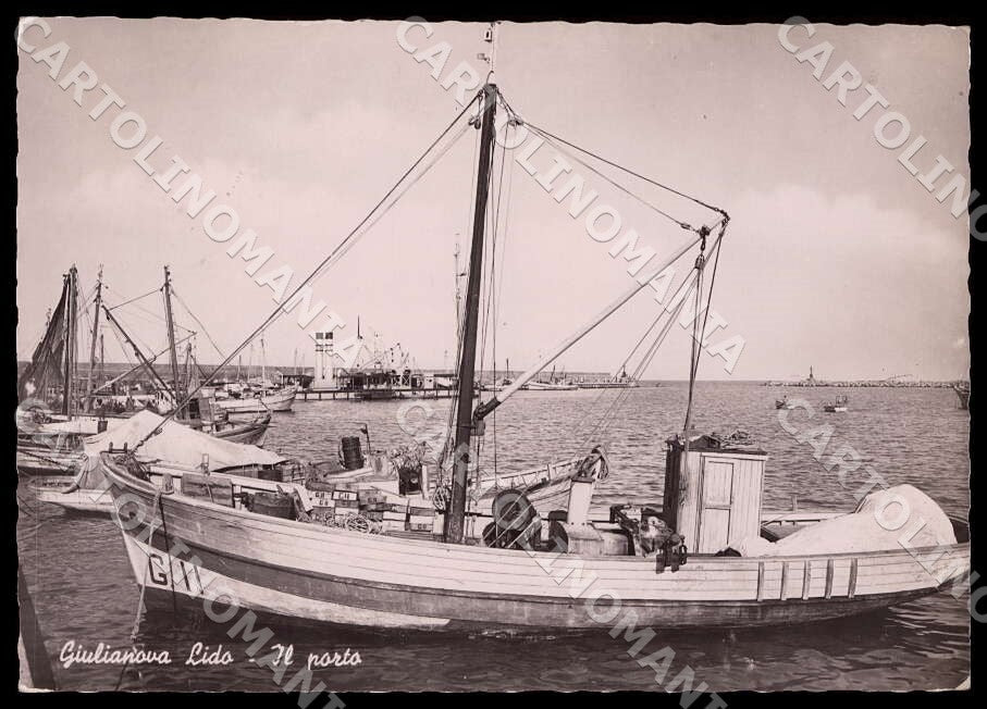 Teramo Giulianova Porto Alterocca Barca Nave FG Foto cartolina GM1551 – fronte