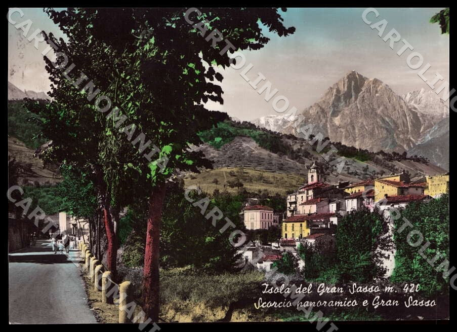 Teramo Isola del Gran Sasso Scorcio panoramico FG Foto cartolina GM1558 – fronte