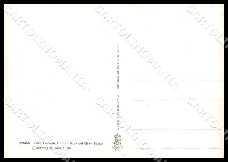 Teramo Isola del Gran Sasso Panorama Alterocca FG Foto cartolina GM1559 – retro