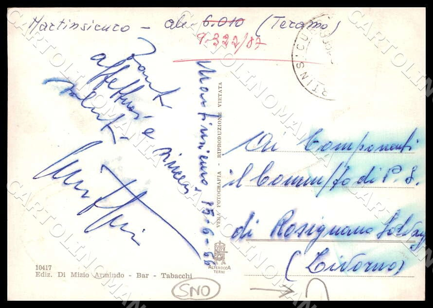 Teramo Martinsicuro Panorama Alterocca STRAPPINO FG Foto cartolina GM1563 – retro