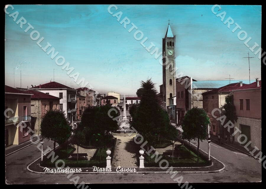 Teramo Martinsicuro Piazza Cavour Alterocca PIEGA FG Foto cartolina GM1564 – fronte