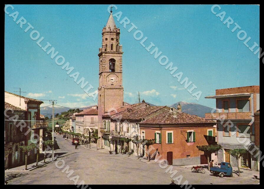 Teramo Montepagano Piazza Municipio Cattedrale Moto Ape FG cartolina GM1565 – fronte
