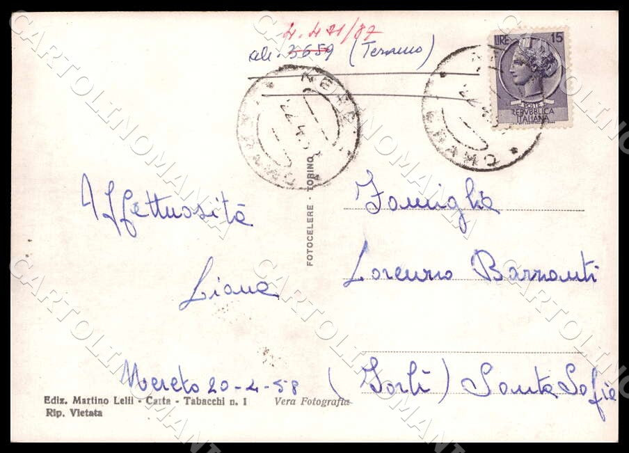 Teramo Nereto Piazza Cavour FG Foto cartolina GM1567 – retro
