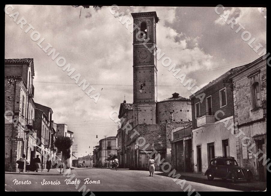 Teramo Nereto Scorcio Viale Roma Auto PIEGHINA FG Foto cartolina GM1568 – fronte