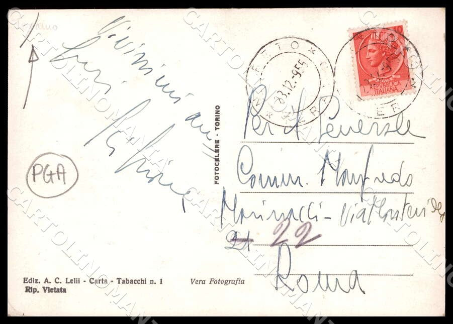 Teramo Nereto Scorcio Viale Roma Auto PIEGHINA FG Foto cartolina GM1568 – retro