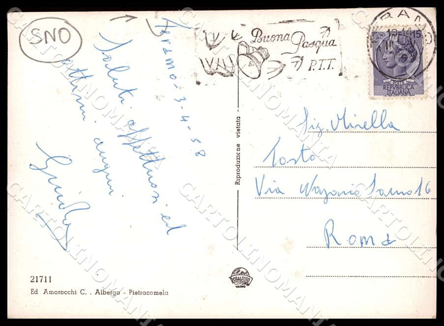 Teramo Pietracamela Panorama STRAPPINO FG Foto cartolina GM1573 – retro