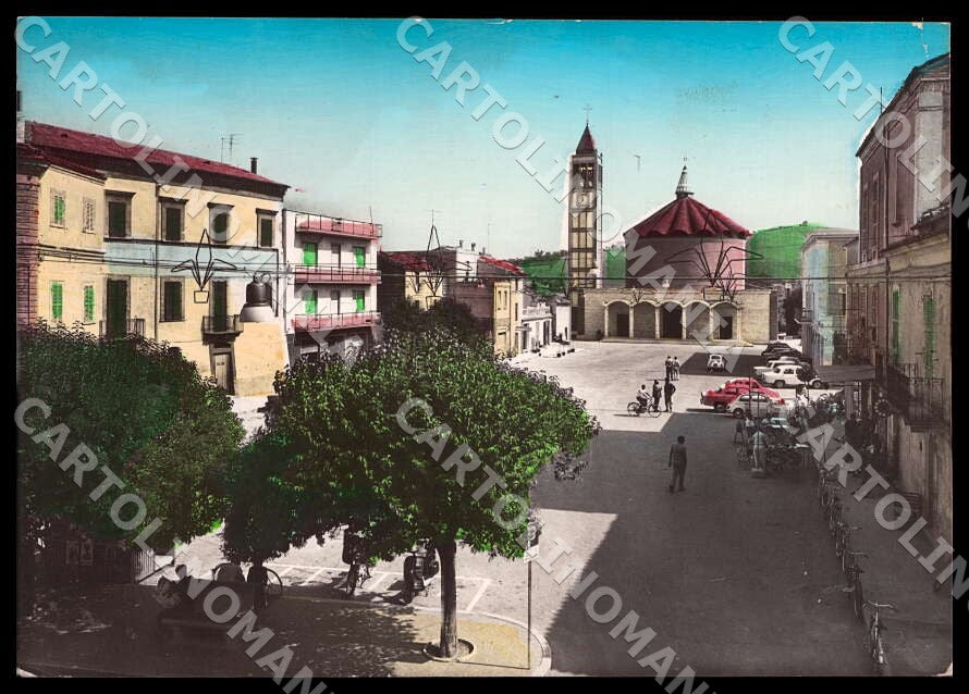 Teramo Sant'Egidio alla Vibrata Piazza Sacro Cuore Auto FG Foto cartolina GM1587 – fronte