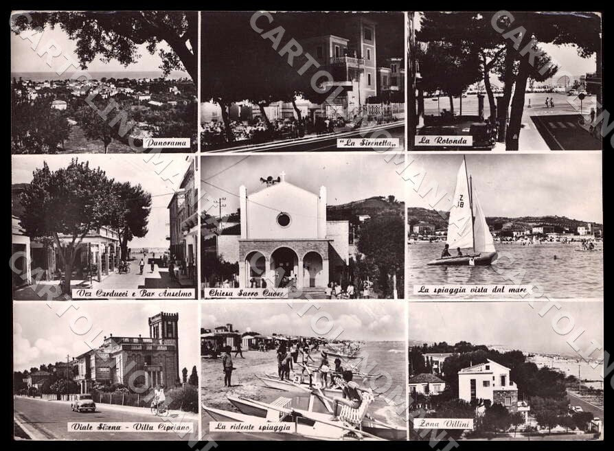 Teramo Tortoreto Lido Panorama Sirenetta PIEGHINA FG Foto cartolina GM1595 – fronte