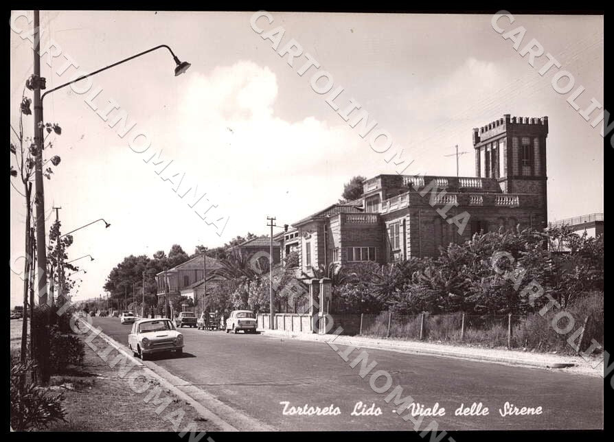 Teramo Tortoreto Viale Sirene Alterocca Auto PIEGHINE FG Foto cartolina GM1597 – fronte