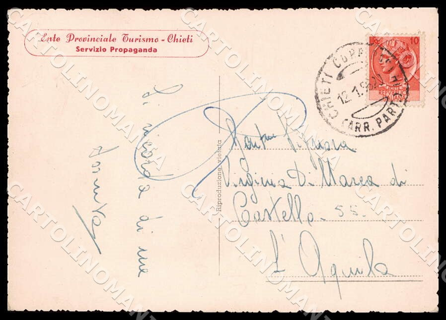 Chieti Città Vallata Pescara Gran Sasso Italia FG Foto cartolina GM1606 – retro