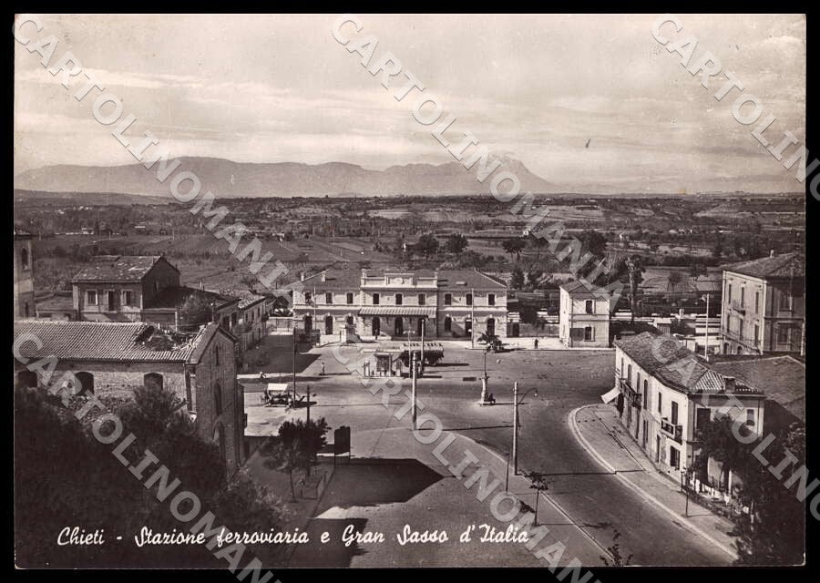 Chieti Città Stazione ferroviaria Gran Sasso Italia FG Foto cartolina GM1609 – fronte
