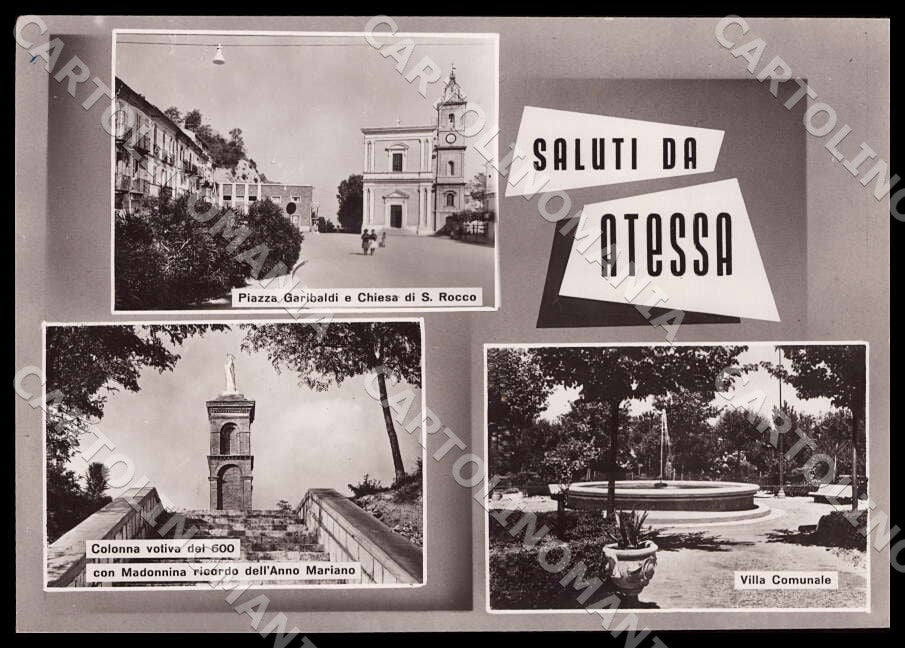 Chieti Atessa Saluti da Piazza Garibaldi San Rocco FG Foto cartolina GM1623 – fronte