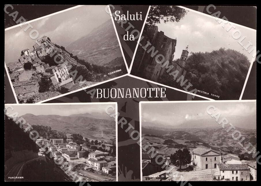 Chieti Montebello sul Sangro Buonanotte Saluti da FG Foto cartolina GM1628 – fronte