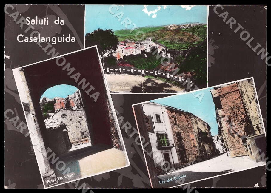 Chieti Casalanguida Saluti da Porta da Capo ABRASA PIEGHINA FG cartolina GM1631 – fronte