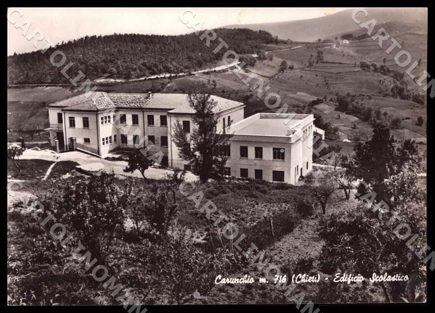 Chieti Carunchio Edificio Scolastico Scuola ABRASA FG Foto cartolina GM1633 – fronte
