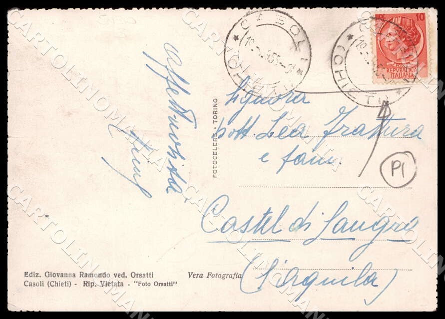 Chieti Casoli Panorama PIEGA FG Foto cartolina GM1637 – retro